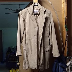 Suede trench coat
